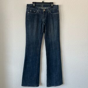 Bebe Y2K Vintage Womens Low Rise Jeans‎ Size 6 / 28x33 Carmen Bootcut Dark wash
